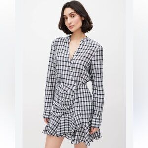 VERONICA BEARD Sherry Dress Size Small Blue‎ White Gingham Mini Ruffle Flounce